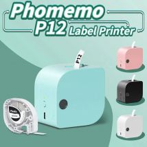 Phomemo Etikettendrucker, Bluetooth, tintenloser Etikettendrucker, P12 Etikettendrucker mit Klebeband für die Organisation von Büro, Zuhause, Schule
