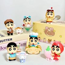Urocze figurki anime z serii Crayon Shin-Chan Delicious Kasukabe w blind boxach, modne zabawki, urocze kolekcje na biurko, kawaii prezenty, oryginalne.