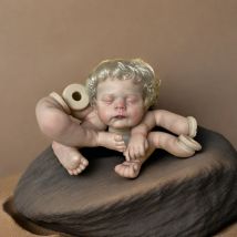 18-20 Zoll unmontierte geschlossene Augen Eric bemalte Reborn-Puppenbausätze mit verwurzeltem Haar handgemachte lebensechte realistische Bebe Reborn-Puppe