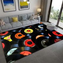 1PC 3D Vinyl Schallplatte Wohnzimmer Kristall Samt Teppich Schmutzabweisend Sofa Beistelltisch Matte Schlafzimmer Bett Decke Wohnkultur