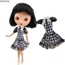 Weiß schwarz geflochtene Puppen kleider für Blythe Puppen kleid für Neo Blythe Accessoires Outfits für Licca Puppen Kinderspiel zeug