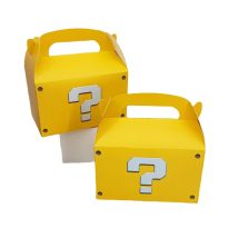 12 Stücke Große Gelbe Fragezeichen Pralinenschachtel Mit Griff Hochzeit Gunsten Geschenkbox Falten Brot Verpackung Tasche Geburtstag Party Dekoration