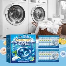 12PCS Waschmaschine Brausetabletten Reiniger Leistungsstarke Reinigt Hartnäckige Flecken Entfernen Geruch Dekontamination Entkalker Entferner