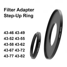 Anello adattatore filtro obiettivo fotocamera Anello step up in metallo per obiettivo 43 mm - 46 49 52 55 58 62 67 72 77 82 mm Paraluce UV ND CPL ecc.