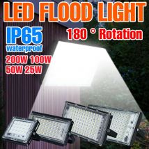 Proiettore da 200 W Faretti a LED Riflettore per esterni Lampione stradale esterno impermeabile per giardino 25 W 50 W 100 W AC220-240V 3000 K/6000 K
