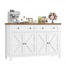 Sideboard, 140 cm Breit Küchenschrank mit Verstellbaren Regalen, Buffetschrank mit 2 Schubladen 4 Türen, Küchenbuffet für Wohnzi