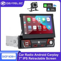 1 Din autoradio Android Carplay Auto universale 7 IPS schermo retrattile navigazione GPS 1Din Android 12 lettore Video multimediale