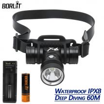 Boruit b14 leistungs starke led tauch scheinwerfer 60m tiefes tauchen ipx8 wasserdichte unterwasser scheinwerfer profession elle tauchkopf taschenlampe