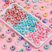 20 Stück Harz-Perlen im chinesischen Malerei-Stil, zweifarbig, gemischt, lose Charms, Perlen für Schmuckherstellung, Zubehör, DIY-Armband, Telefonkette