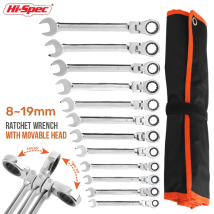 Set di chiavi a cricchetto a coppia regolabile Hi-Spec Chiave universale da 8-19 mm per kit di strumenti meccanici per riparazioni di biciclette e moto