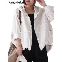 Amax luluE Koreanische Frauen Lose Oberbekleidung Mode Mäntel Damen Mit Kapuze Kleidung Vintage