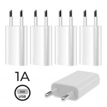 1/2/5/10pcs EU Plug USB Charger 5W Fast Charging 5V 1A Home Travel Wall Phone Charger Power Supply Adapter For Mobile Phone X/8