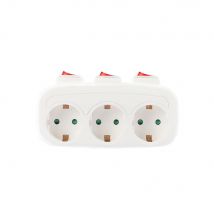 CILIA 1/2pcs EU Plug,3-in-1,Wall Outlet with 3 Switch Control, Multi-power strip, 3 Power Sockets ,for home