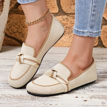 2025 neue Stil Gestrickte Atmungsaktive Flache Schuhe Große Größe Leichte Runde Kappe Lässig Bequeme Ballett Flache frauen Müßiggänger