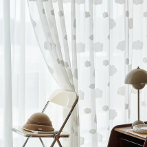 Tende trasparenti con motivo nuvola bianca per la camera dei bambini Decorazioni per la cameretta dei bambini Tende per finestre in tulle morbido ecologico Pannelli in voile con stella