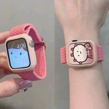 Koreanisches süßes Armband gehäuse für Apple Uhren armband 49mm 41mm 45 44 38 42 Nylon armband für iwatch Serie 9 8 7 6 5 4 3 se 40