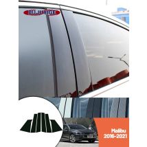 Bright black carbon fiber door and window B C Pillar sticker suitable For Chevrolet Malibu 2016-2021 2017 2018 2019 2020