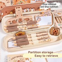 1pc Wasserdichte Einzigen Schicht Schreibwaren Lagerung Tasche Für Kinder Zipper Lustige Stift Tasche Große Kapazität Capybara Stift Tasche