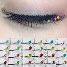 4D-Farbe, vorgefertigte Volumenfächer-Wimpern, natürlich, weich, dicht, falsche, individuelle Wimpern, glitzernde, glänzende Wimpernverlängerung für Schönheits-Make-up