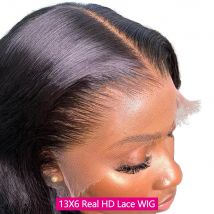 Queenlike 26 Inch 13x6 HD Lace Frontal Human Hair Wigs Straight Remy Hair Frontal Wigs Human Hair Natural Black For Women