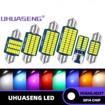 UHUASENG 2PCS C5W Red Blue Pink Warm White C10W Led Bulb T10 W5W BA9S T4W Festoon 28mm 31mm 36mm
