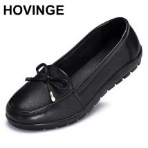 HOVINGEGenuine Leder frauen Müßiggänger Schuhe Slip-on Bequeme Wohnungen Mom Damen Schuhe Frau Frühling Frauen Schuhe Plus Größe 34-43
