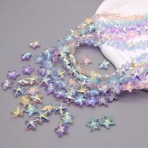 20 teile/beutel Mix Farbe Überzug AB Farbe Rosa Lila Seestern Perlen Glas Lose Raum Perlen Für Schmuck Machen DIY