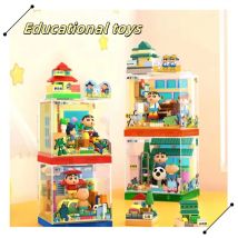 Crayon Shin-chan Bausteine Haus Spielplatz Chor Zimmer Kindergarten Szene Montage Ziegel Modell Kind DIY Spielzeug Urlaub Geschenk