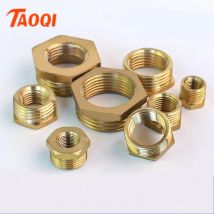 Raccordo per tubo riduttore con boccola esagonale in ottone 1/8 1/4 3/8 1/2 3/4 F a M filettato riducendo connettore accoppiatore adattatore gas acqua in rame