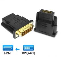 Adapter DVI na HDMI, wtyk DVI na HDMI z powłoką, konwerter wideo DVI na HDMI do PC, HDTV, projektora