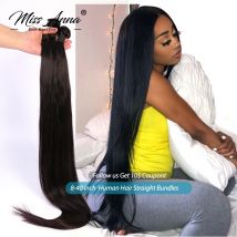 Missanna 36 38 40 Fasci di capelli lisci Fasci di capelli umani lisci serici Fasci di capelli brasiliani Cucire estensioni dei capelli