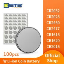 EEMB Marca 100PCS 3V Batteria a bottone Non ricaricabile Batterie a bottone CR2032 CR2025 CR2450 CR2477 CR1616 CR1620 CR2016 (opzione