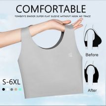 [3 Farben] Nahtloser Sport-BH-Ordner, bequemer Pullover, Brustbinder, halber Binder, Übergröße S-6XL