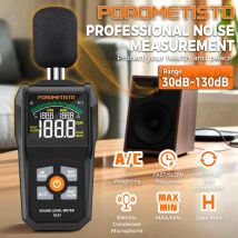 POROMETISTO-SL01 Digitaler Schallpegelmesser, Audio-Messgerät, Dezibel-Monitor, 30–130 dB Dezibel-Messgerät, tragbares Geräuschmessgerät