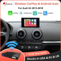 Decodificatore automatico Android CarPlay wireless da strada per Audi A3 2013-2018 con AirPlay Mirror Link Car Play Funzioni per fotocamera posteriore USB