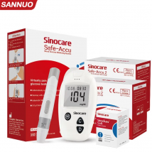 Sinocare Safe Accu CE Blutzuckermessgerät Teststreifen Lanzetten Glucometer Kit Medizinisches Gerät für Diabetes-Zuckertest