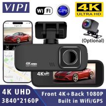 4K 2160P Dash Cam WIFI GPS Auto DVR Dual Objektiv Kamera Video Mini Drive Recorder Dashcam Black Box 24 Stunden Parkplatz Nachtsicht