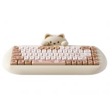 YUNZII C68 Coffee 65% hi-fi Cute Cat Silicone Hot Swap NKRO tastiera da gioco meccanica ergonomica Wireless BT5.0/2.4G/cablata RGB