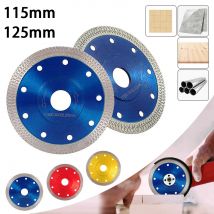 6 Stück 115/125 mm Diamant-Porzellan-Fliesen-Trennscheibe, Diamant-Scheibenrad, Klinge, Bohrer, Winkelsäge für Marmor-Maschine, Winkelschleifer