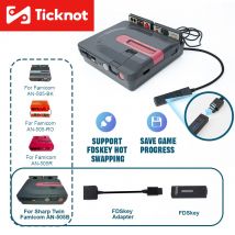 TicKnot FDSKey Famicom Disk Adapter für Sharp Twin Famicom Disk System Kabel FDSKey für Nintendo AV Famicom Konsole