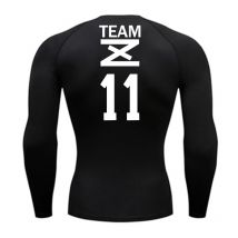 Grafisches Langarm-Kompressionsshirt für Herren, sportlich, schnell trocknend, Workout, Laufen, T-Shirts, Oberteile, Frühling und Herbst, Baselayers-Unterhemden