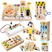 Montessori Occupato Bordo Giocattoli per bambini Interruttore della luce a LED Simulare Volante dell'auto Attività di viaggio Gioco sensoriale Giocattoli educativi