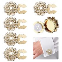 3 pezzi copri bottoni in cristallo con strass bottoni decorativi clip-on staccabili e 10 pezzi bottoni da cucire per camicette fai da te abbigliamento