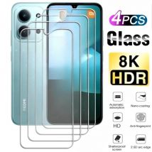 4Pcs Ultra HD Tempered Glass for Redmi 15C 15 14R 14C 13C 12C 10A Screen Protector for Redmi Note 14 5G 13 12 11 Pro 14S 12S 11S
