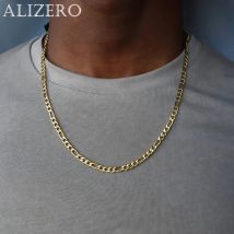 ALIZERO 18K Gold 4MM Figaro Kette Halskette Für Frauen Männer Mode Hip Hop Punk Halsketten Schmuck Großhandel 40-75cm