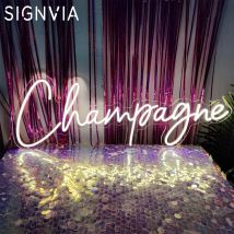 Neon Light Sign Champagne Night Light Neon Sign Room Decor Home Party Bar Cabaret Club LED Neon Sign Birthday Wedding Decoration