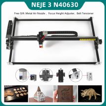 NEJE 3 Max V2 N40630 máquina de grabado láser CNC, impresora 3D MCU Dual de 32 bits, cortador de madera, Lightburn, Control por aplicación Bluetooth, 40W