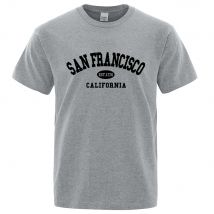 Sanfrancisco Est.1776 California Lettera T-shirt Uomo Moda Top oversize Maglietta estiva Designer