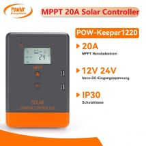 PowMr LCD 20A MPPT regolatore di carica solare 12V 24V batteria automatica regolatore solare fotovoltaico adatto per Controller solare piombo-acido/Lifepo4