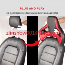 Schwarzer Streifen/roter Anpassung Hochwertiger OEM-Sport-Autositz aus PU-Leder mit Kopfstütze